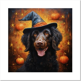 Halloween Curly Coated Retriever Posters and Art